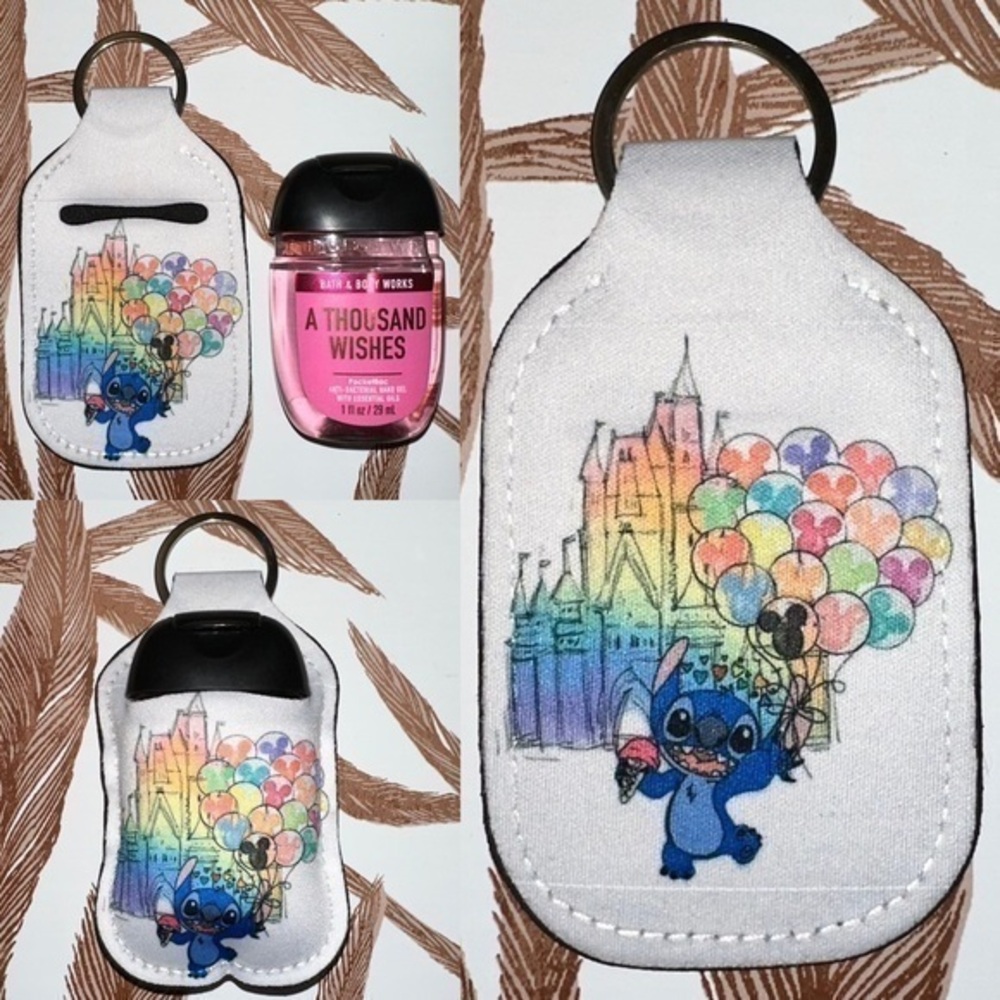 Disney stitch castle hand sanitizer holder new